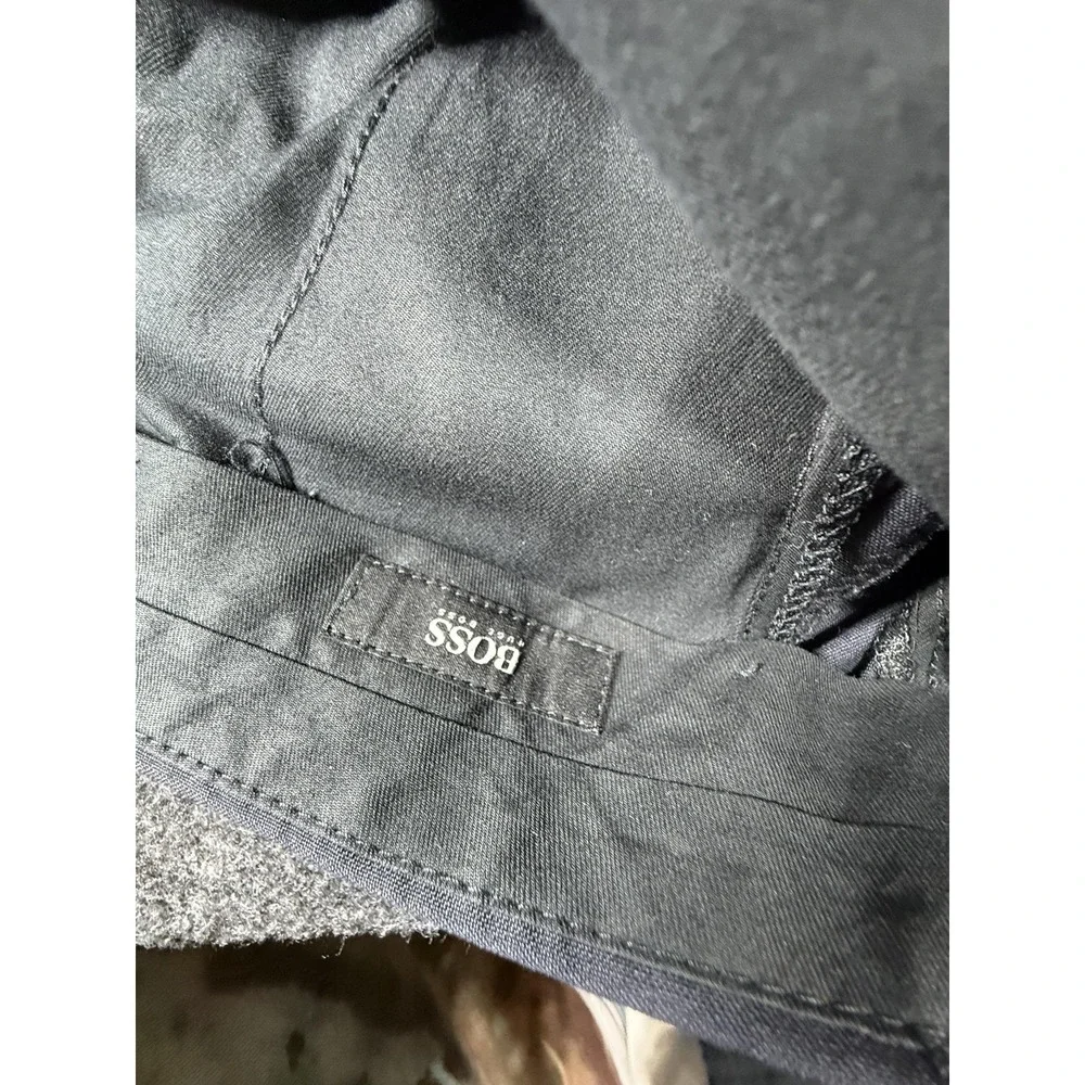 Hugo Boss Dress Pants 38R Navy Virgin Wool‎ Straight Leg Business Career